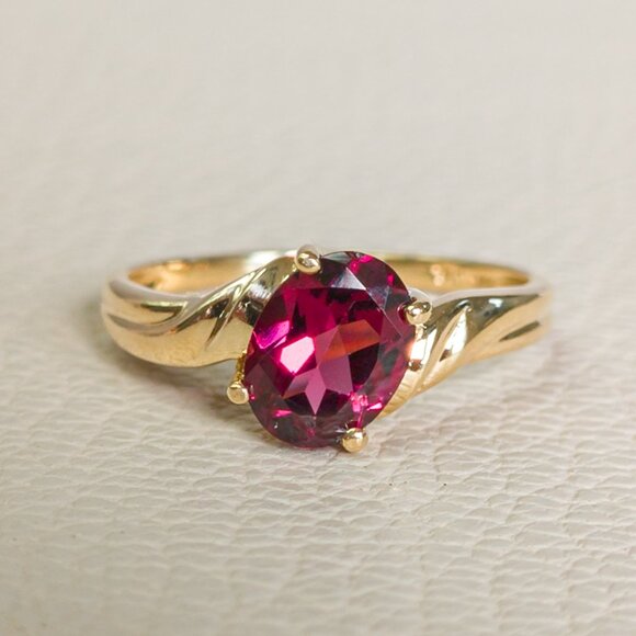 14k Gold Rhodolite Garnet Ring - Picture 3 of 15